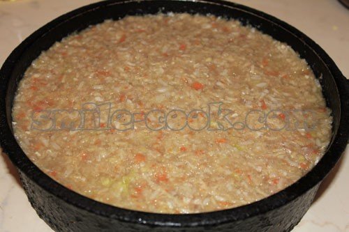 запеканка с фаршем, рисом и капустой запеканка с фаршем, рисом и капустой