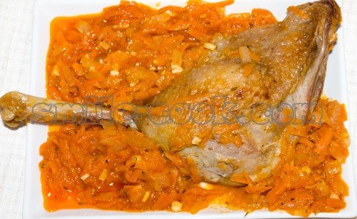 гусиная ножка с овощами