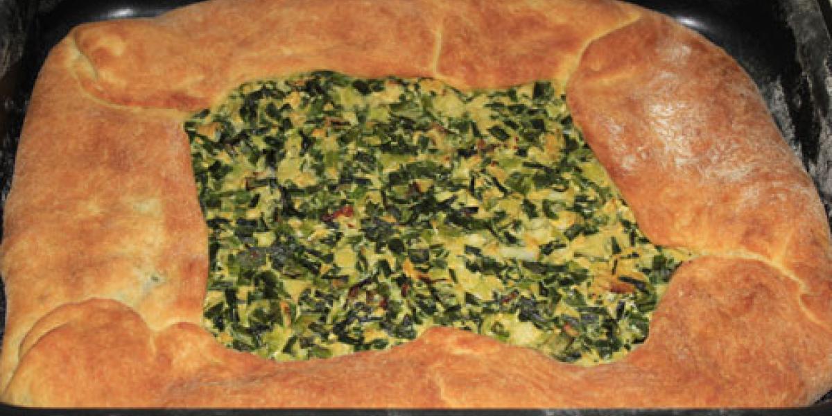 open green onion pie