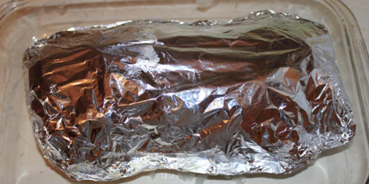 pork accordion in foil