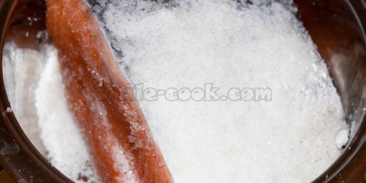 salmon in salt and sugar