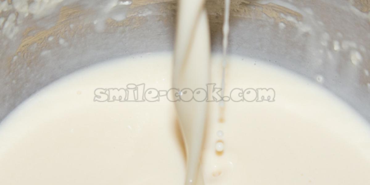 pancake batter on condensed milk