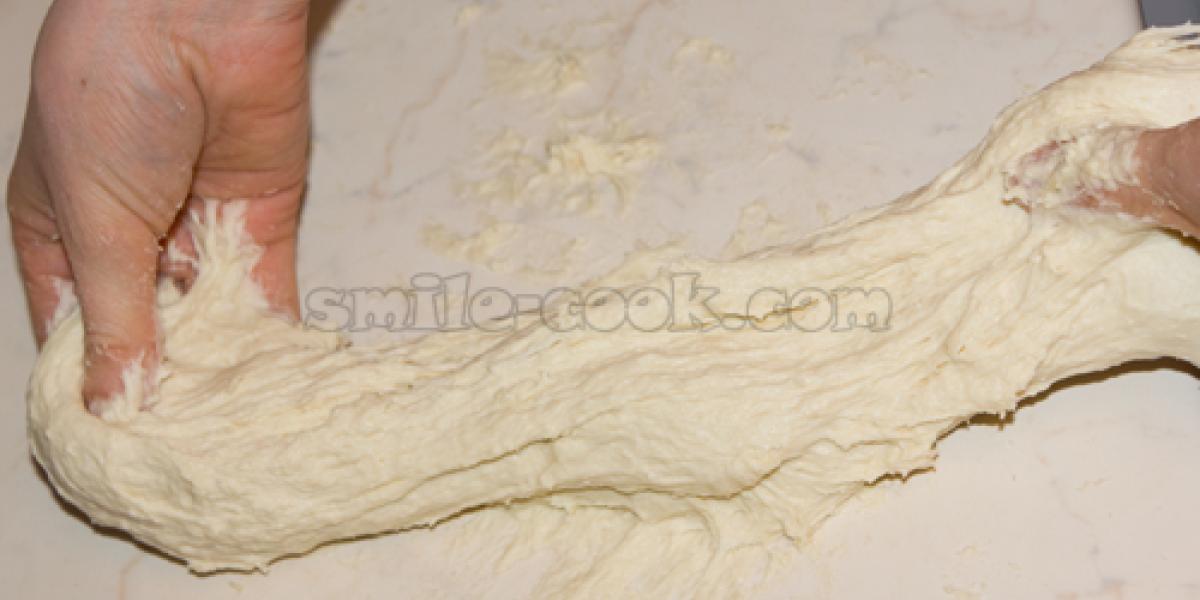 kneading bread dough