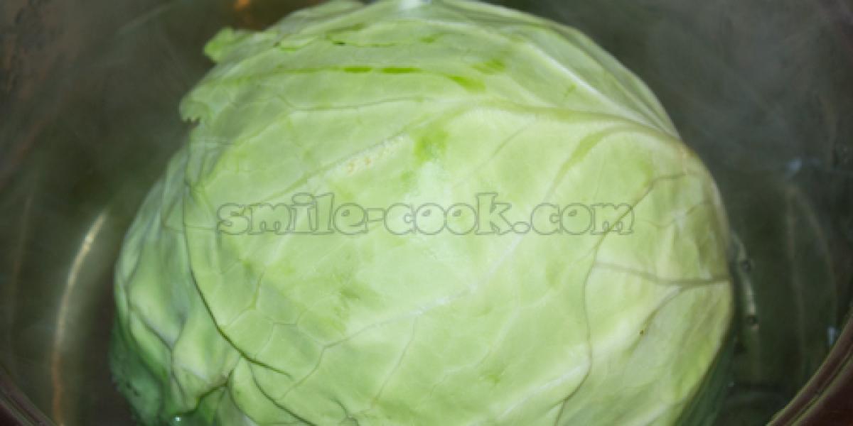 cabbage in boiling water