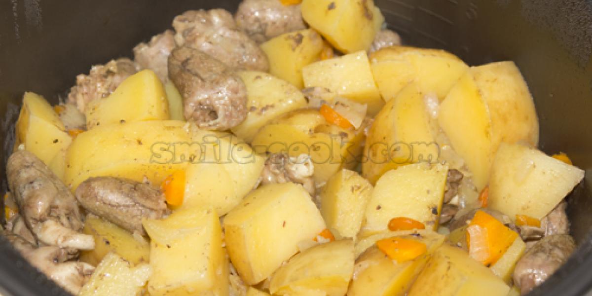 chicken hearts with potatoes