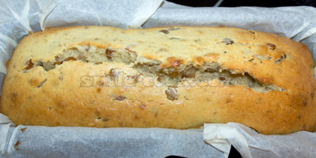 fruitcake with nuts and raisins