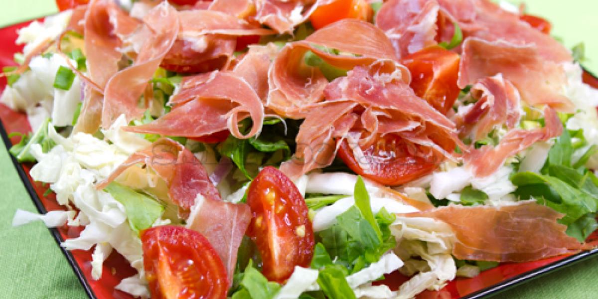 Peking Cabbage, Hamon, Arugula and Cherry Salad