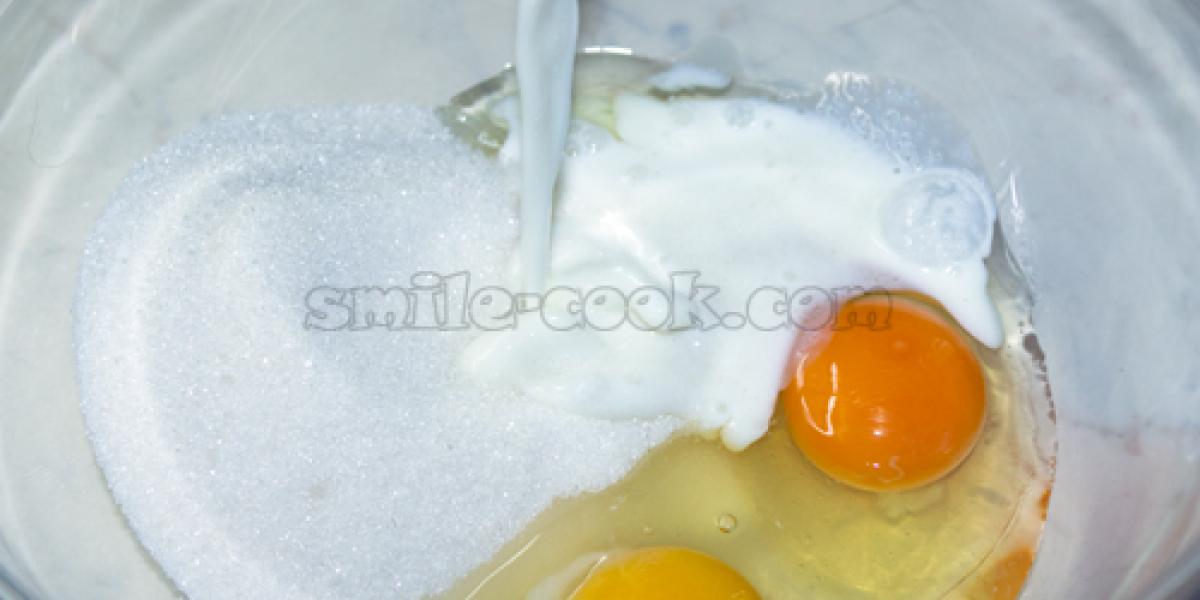 sugar, eggs, and milk