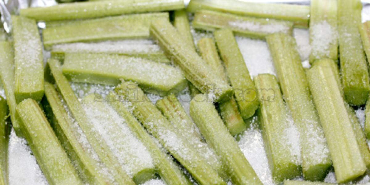 rhubarb with sugar