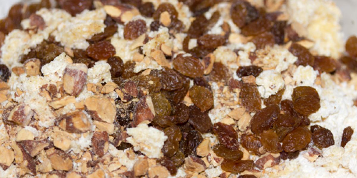 biscotti dough with almonds and raisins