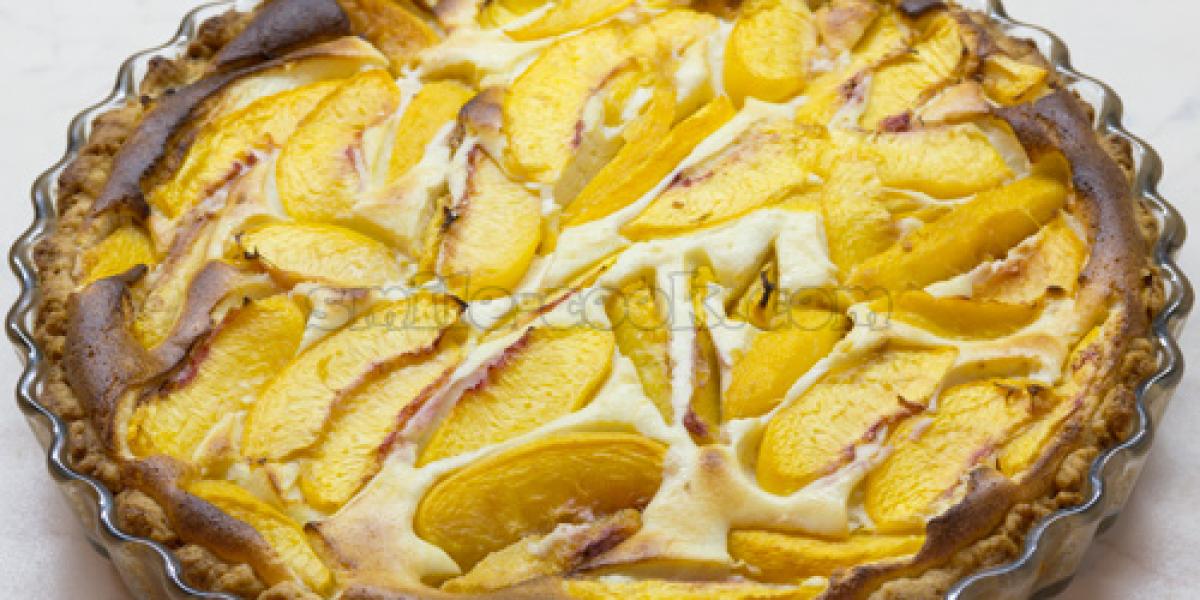 cottage cheese pie with peaches