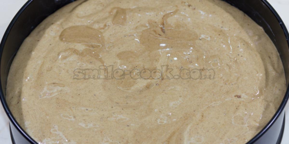 sponge cake batter in mold