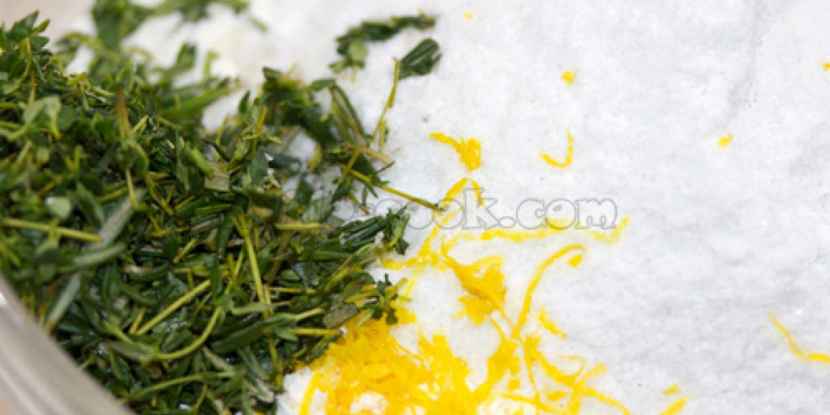 flour, salt, herbs and zest