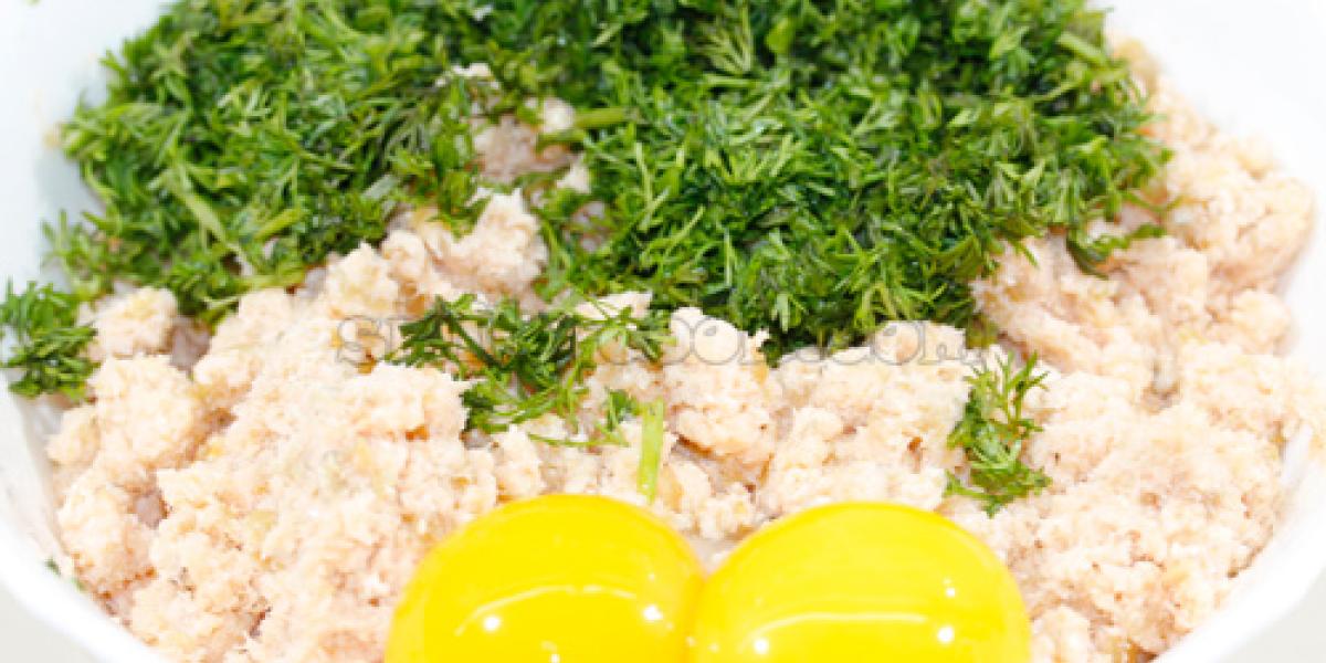 fish mince with eggs and greens