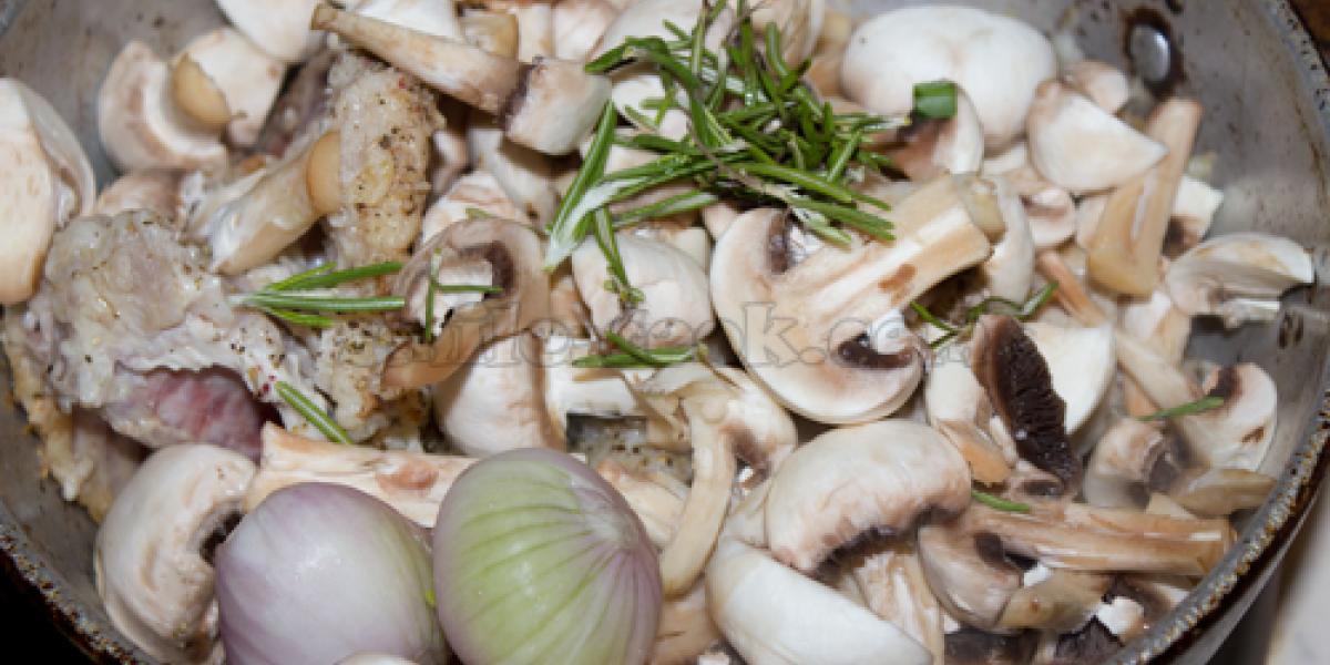 rabbit with mushrooms and onions