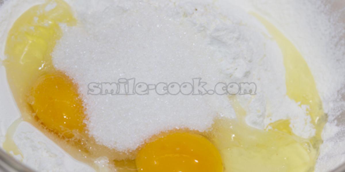 flour, eggs and sugar