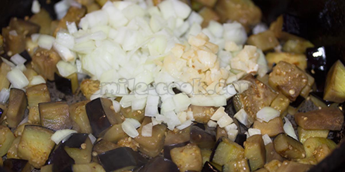 eggplant with onions and garlic