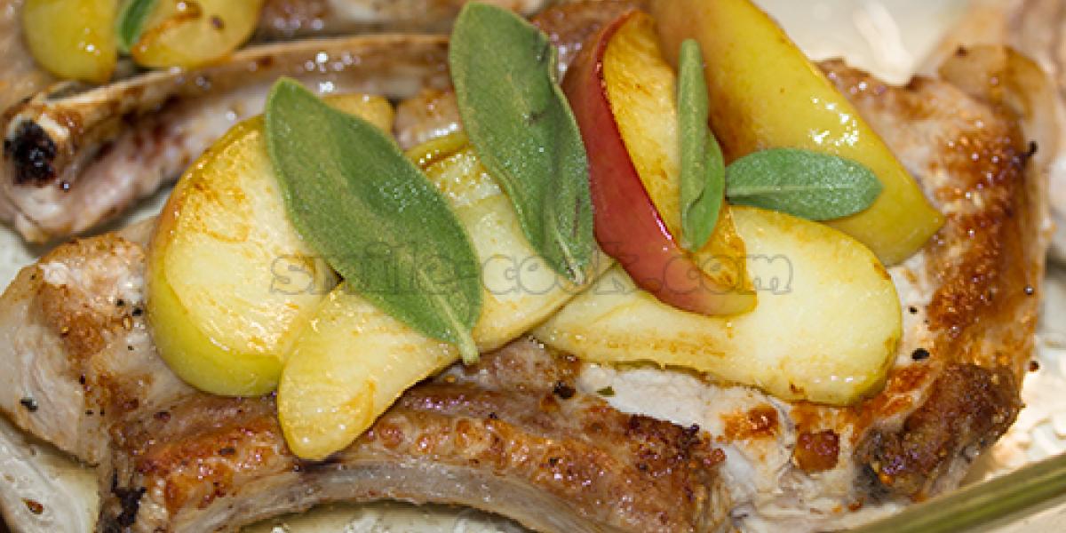 loin with apples and sage