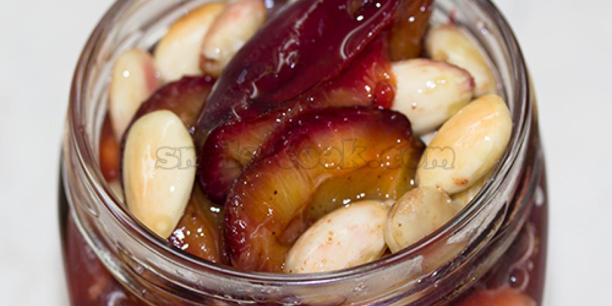 plums with nuts and cinnamon