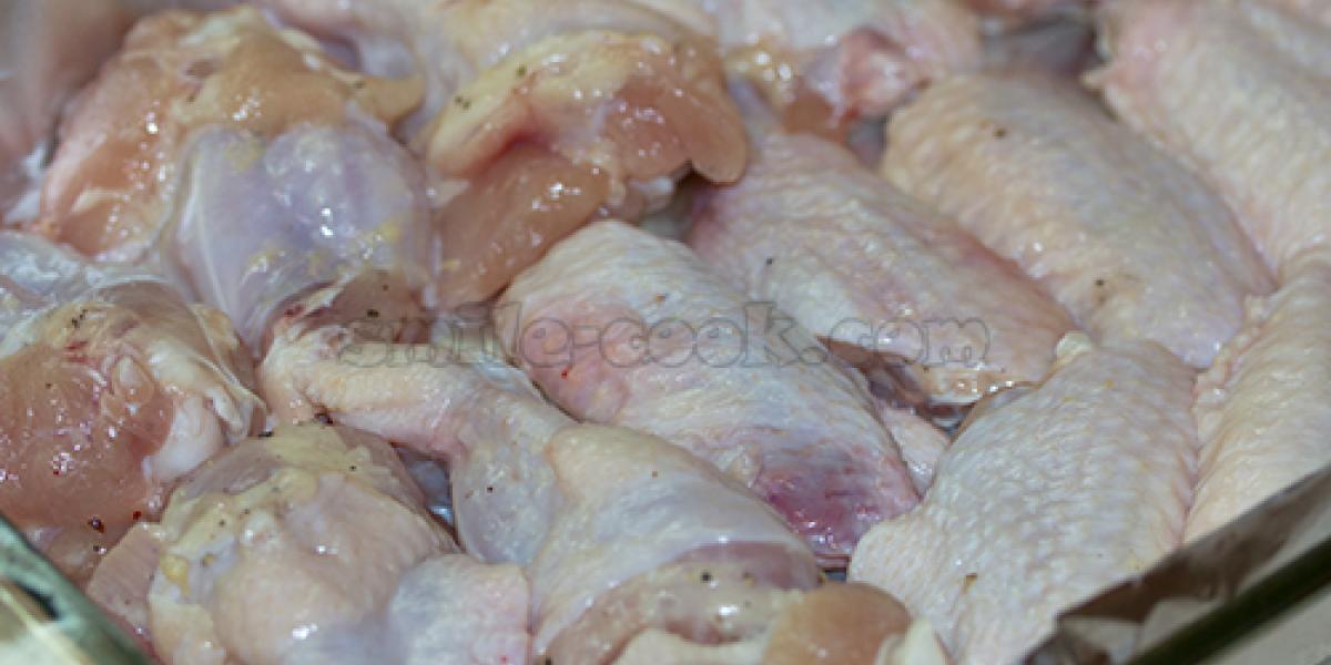 wings on a baking tray