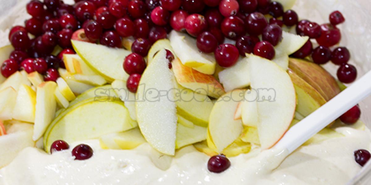 dough with apples and cranberries