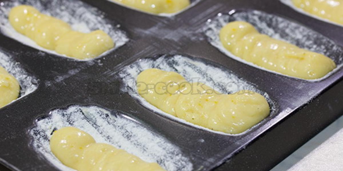 madeleine dough in mold