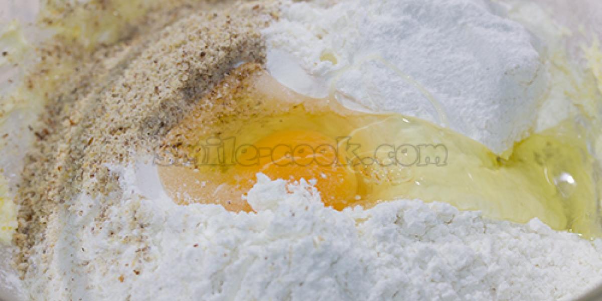 flour, eggs and sugar