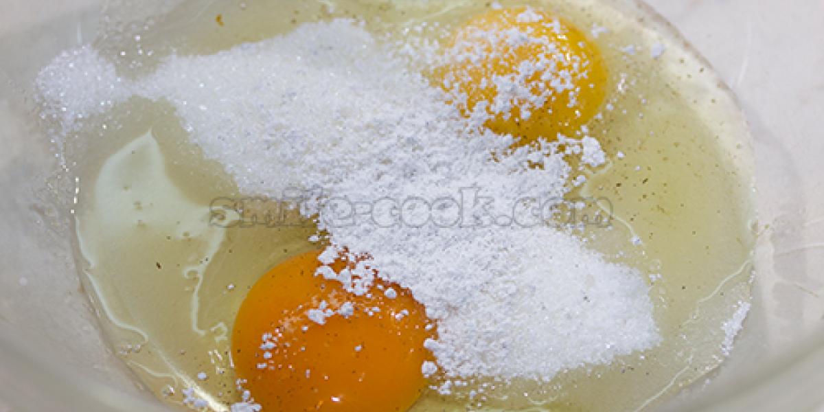 eggs, sugar, and vanilla