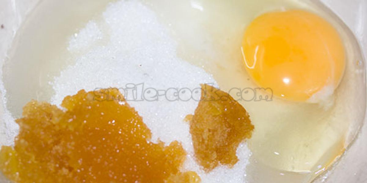 eggs, sugar, and honey