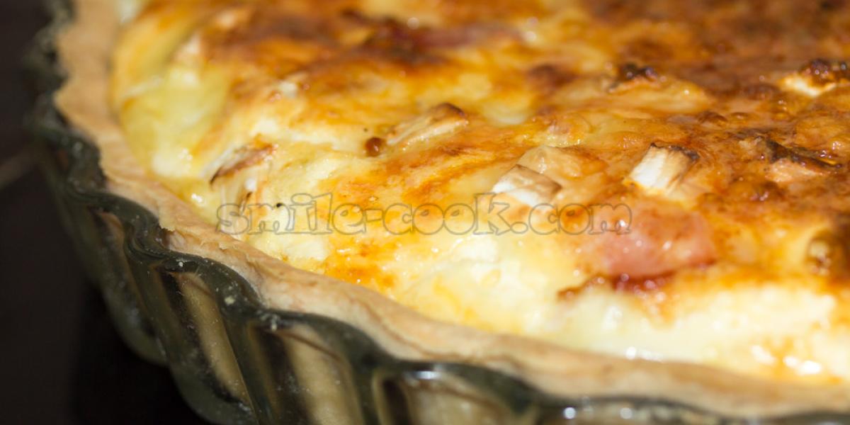 quiche Normandy with onions, cheese and bacon